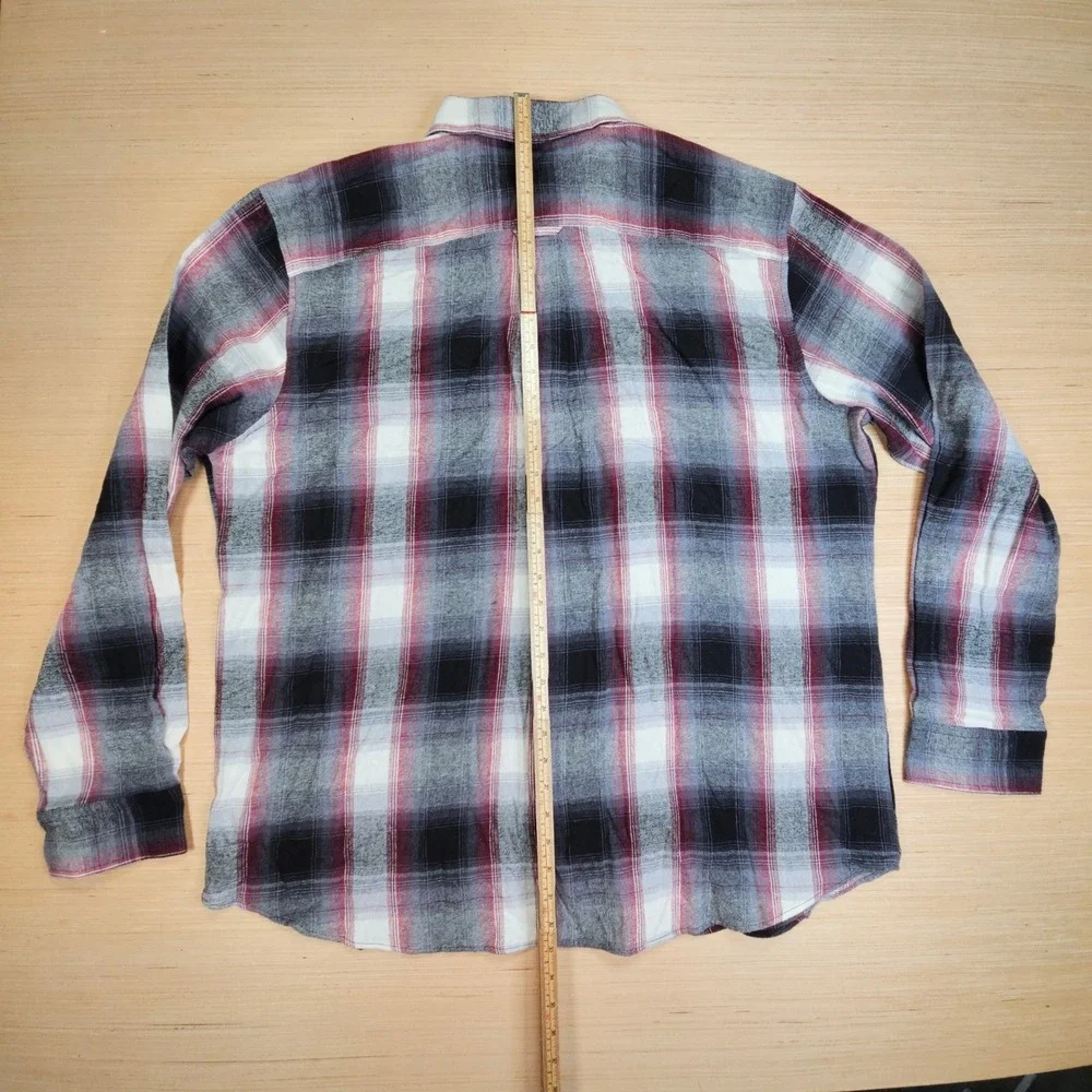 Saddlebred Flannel Shirt Mens XXL Graphite Plaid Long Sleeve Button Down NEW‎